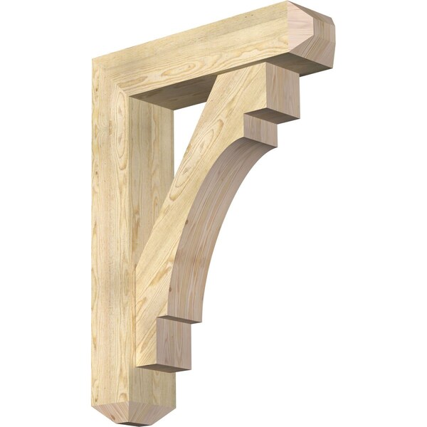 Ekena Millwork Merced Craftsman Rough Sawn Bracket w/ Offset Brace, Douglas Fir, 8"W x 32"D x 44"H BKT0806X32X44MRC04RDF - main